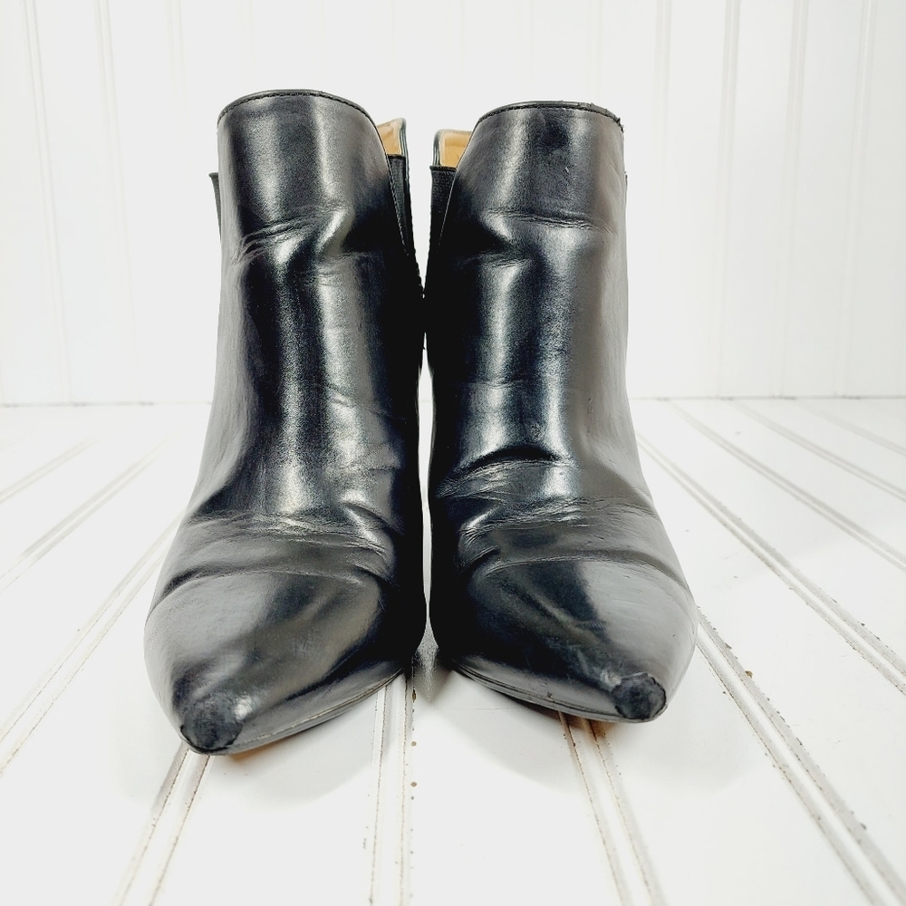 Report Mahogany Block Heel Pointy Toe Studded Ank… - image 3